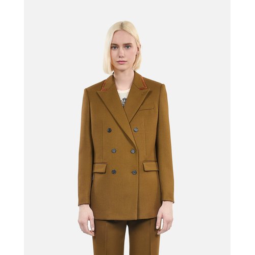 Wool double breasted blazer khaki The Kooples La Redoute