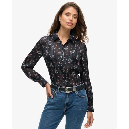 Chemisier Femme Noir Transparent Dorothy Perkins - Manches Longues, Polyester, Neuf Sans Étiquette