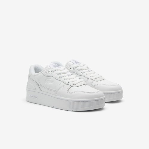 T clip platform low top trainers in leather white Lacoste La Redoute