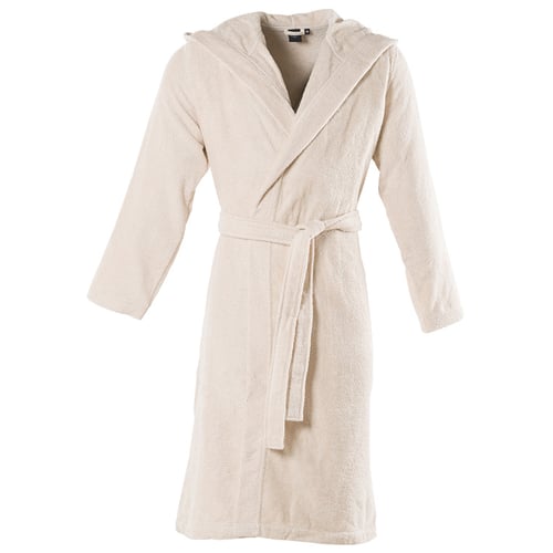 Peignoir à Capuche Unisexe En Coton éponge Bio - Blanc - Taille S/M Et L/XL - Poche Dos, Ceinture Double Boucle
