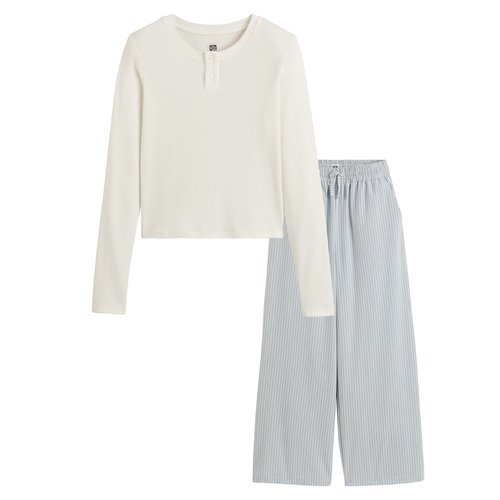 Ribbed cotton pyjamas sale