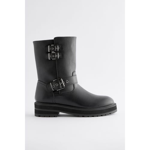 Bottines En Cuir Femme - Talon Bas, Bout Rond, Lacets Rétro, Boucle Ronde - Style Décontracté Pour Quotidien Et Bureau