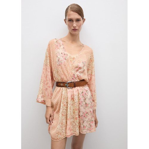 Robe courte en imprime fleuri ecru Mango La Redoute