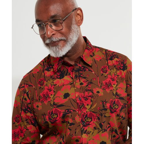 Chemise Manches Longues Rose et Coquelicot