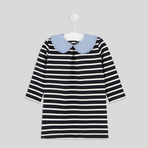 Robe rayee col claudine manches longues fille oeko tex nuit bebe Bout chou La Redoute