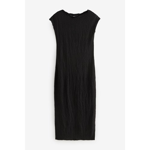 Robe empire texturee a manches courtes