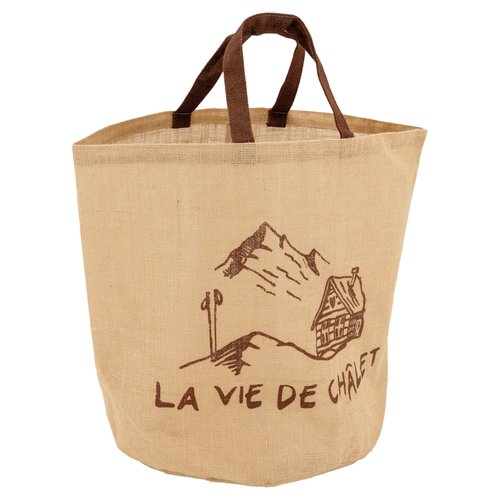 Sac rond en jute naturel plastifie la vide de chalet Couleur naturel et brun Aubry Gaspard La Redoute
