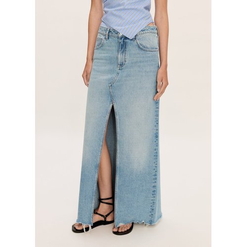 Jupe en jean bas effiloche bleu moyen Mango La Redoute