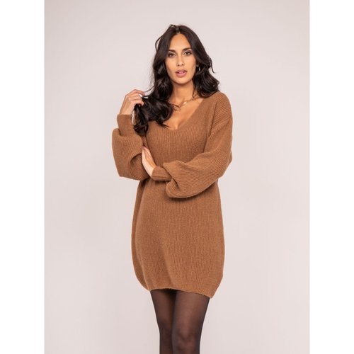 Robe pull courte ilinka beige fonce Dona Lisa La Redoute