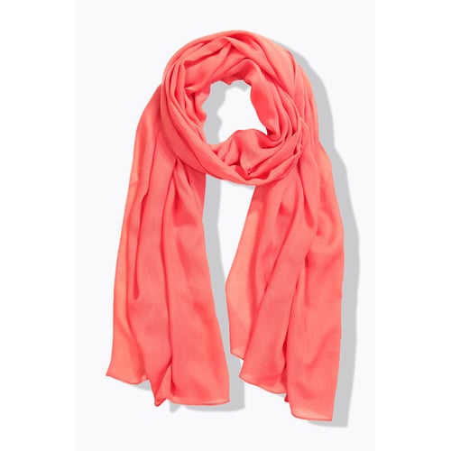 Foulard Pimkie Occasion - Couleur Rose Corail Uni - Accessoire Femme Léger Et Coloré