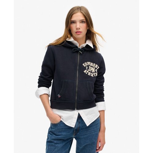 Sweat a capuche zippe court et decontracte athletic essentials Superdry La Redoute