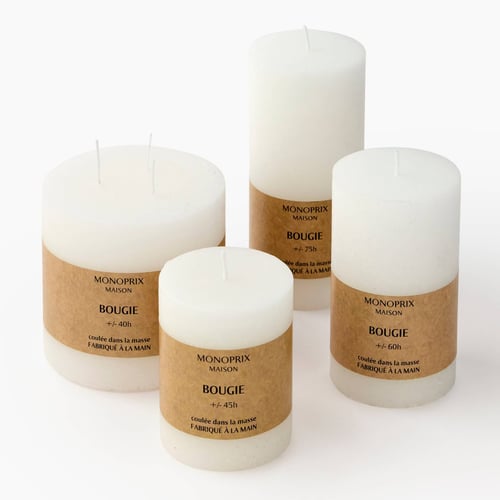 Bougie rustique - 3 mèches - blanc - 4 - 3kg Bougie rustique - 3 mèches - blanc - 4 - 3kg