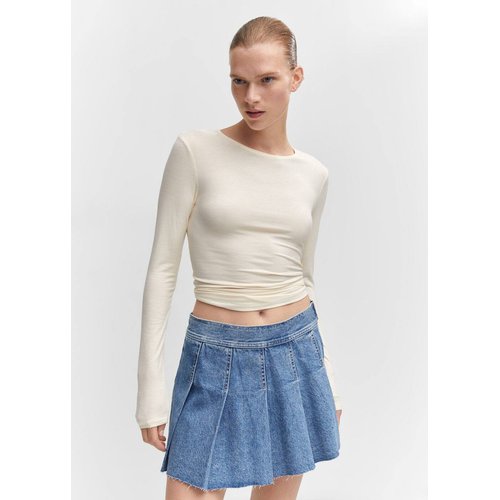 Minijupe en jean plissee bleu moyen Mango La Redoute