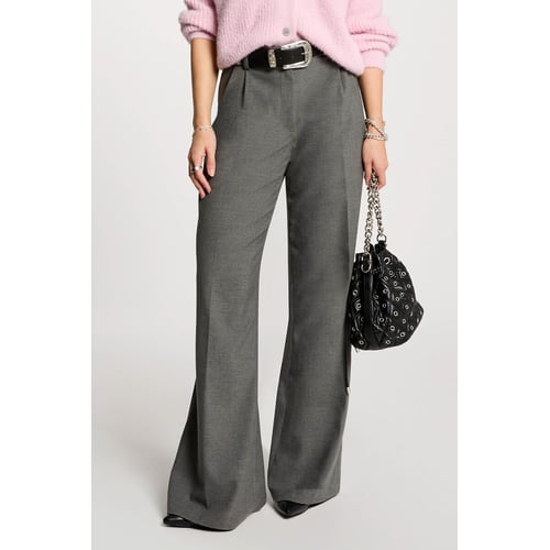 Pantalon Cop Copine Gris Perlé - Taille 36 - Coupe Skinny Effet Satiné Léger