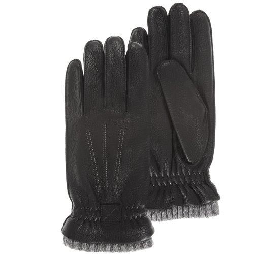 Gants cuir de cerf veritable doubles cachemire et soie