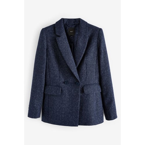 Blazer ajuste a boutonnage croise en tissu bleu marine Next La Redoute