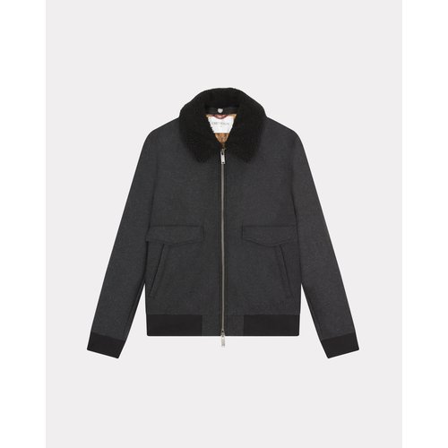 Blouson aviateur en laine pilot wool gris anthracite Chevignon La Redoute