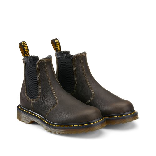 Boots chelsea 2976 fourrees en cuir olive Dr. Martens La Redoute