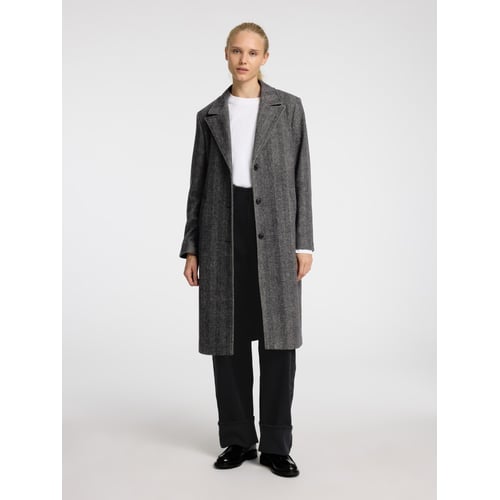 Manteau Long Mixte Laine Avec Capuche - Doublure à Carreaux Gris, Occasion Bon état