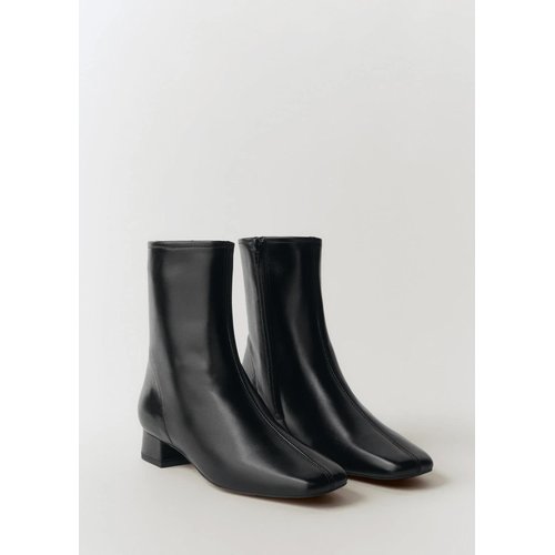 Bottines cuir a talon noir Mango La Redoute