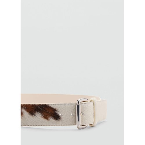 Ceinture cuir boucle marron Mango La Redoute