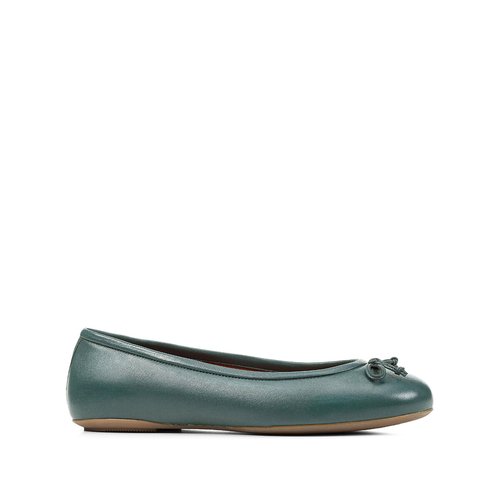 Palmaria breathable ballet flats in leather dark green Geox La Redoute
