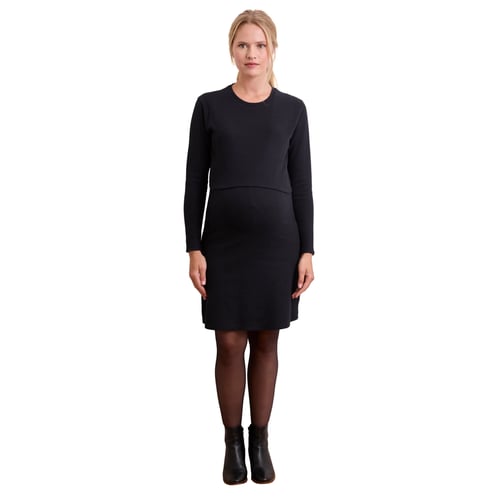 Robe Courte En Maille Pour Grossesse Et Allaitement Vertbaudet - Coupe Fluide, Boutonnée Devant - 95% Coton