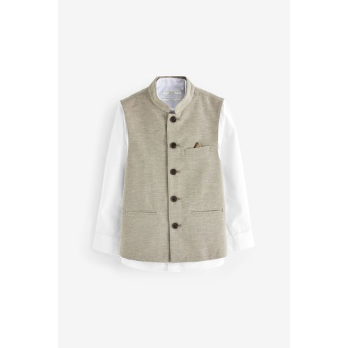 Gilet a col mao coupe classique naturel Next La Redoute