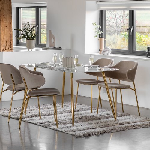 Afton marble effect glass dining table seats 4 6 So home La Redoute