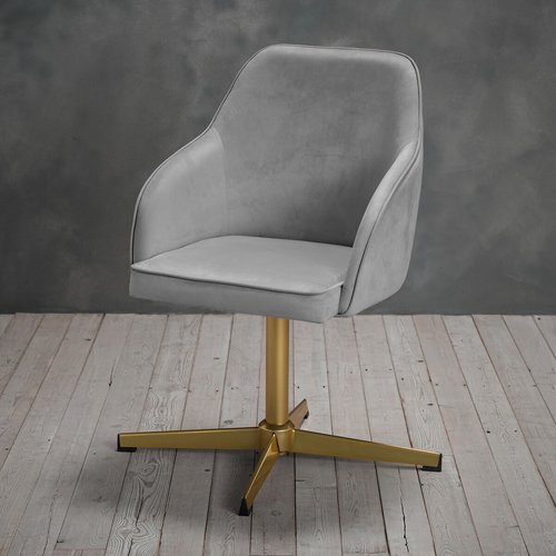 Velvet office chair with gold base grey So home La Redoute