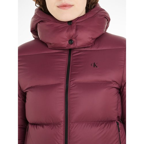 Doudoune puffy a capuche Calvin Klein Jeans bordeaux La Redoute