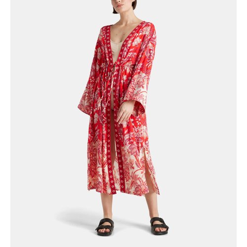 Kimono molly a imprime floral rouge Galeries Lafayette La Redoute