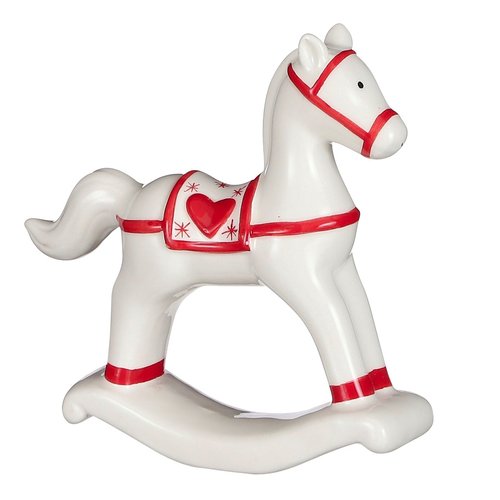 Decoration de noel cheval a bascule 14 cm Couleur blanc Pier Import La Redoute