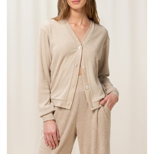 Recycled thermal ribbed cardigan ecru Triumph La Redoute