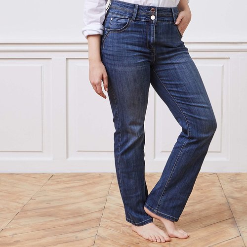 Jean droit taille haute rome bleu dark stone Grain De Malice La Redoute