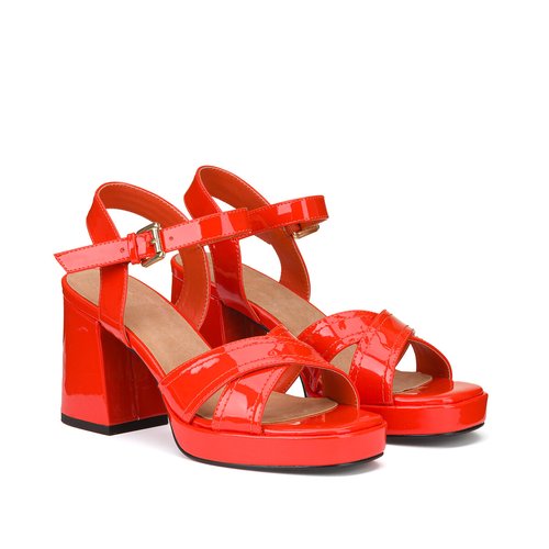 Sandali con piattaforma pianta larga 38 45 arancione La Redoute Collections Plus La Redoute