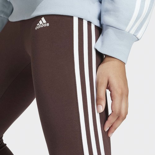 Essentials 3 stripes loungewear leggings in cotton brown Adidas Sportswear La Redoute