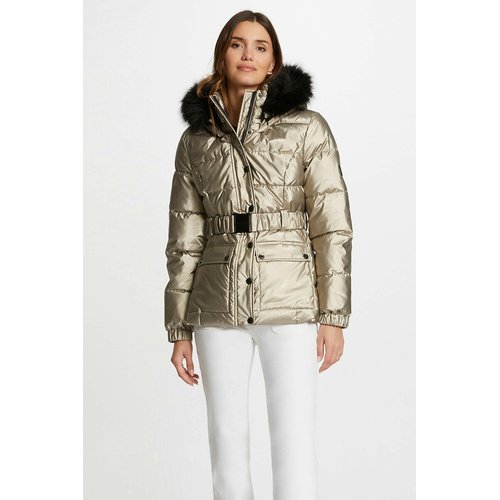 Metallic hooded padded puffer jacket mid season bronze Morgan La Redoute