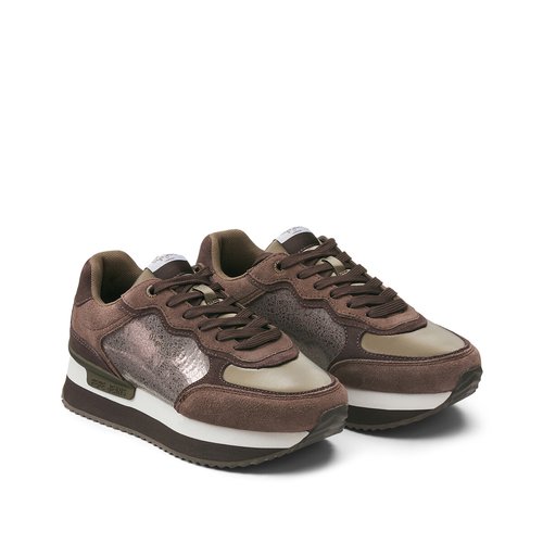 Rusper stars low top trainers in suede Pepe Jeans La Redoute