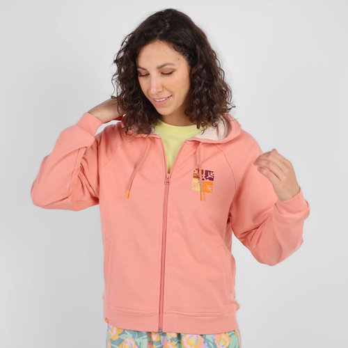 Veste hoodie uni broderie c ur simolis rose Oxbow La Redoute
