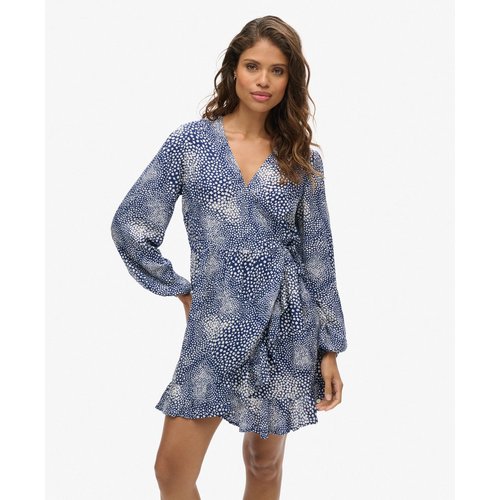 Robe portefeuille courte imprimee a manches longues Superdry La Redoute