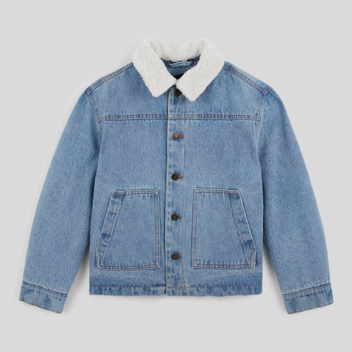 Veste en velours col amovible doublee en moumoute