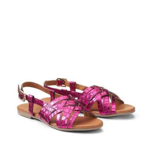 Sandales plates en cuir emma Pieces La Redoute