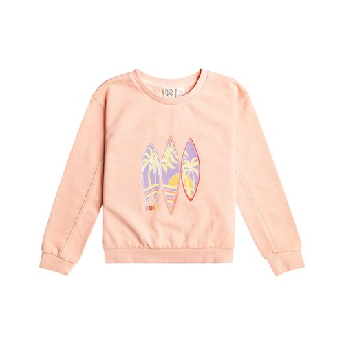 Sudadera de felpa con cuello redondo rojo coral Roxy La Redoute