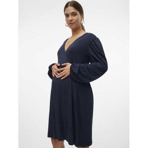 Robe robe courte regular fit col en v navy blazer Mama Licious La Redoute