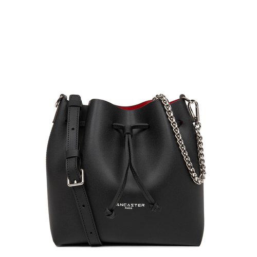 Pur element city bucket bag in smooth leather black red Lancaster La Redoute