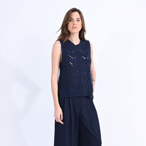 Pull sans manche bleu outlet