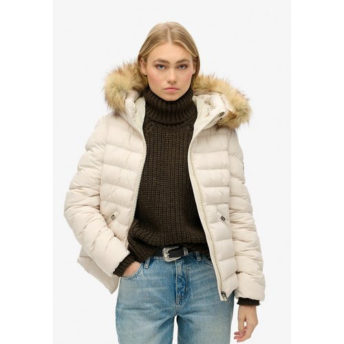 Fuji short padded puffer jacket with hood grey Superdry La Redoute