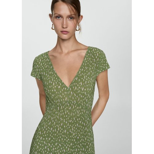 Robe imprimee texturee vert Mango La Redoute
