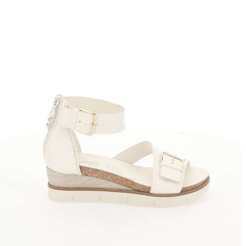 Sandales compensees en cuir Mjus ecru La Redoute